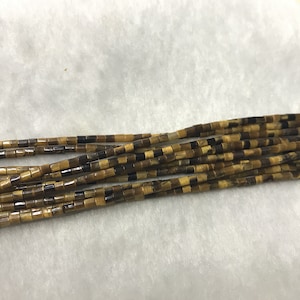 Genuine Yellow Tiger Eyes 2-2.5mm Column Natural Gemstone Tube Loose Beads 15 inch Jewelry Supply Bracelet Necklace Material Support