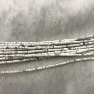 Genuine Howlite 2-2.5mm Column Natural White Gemstone Tube Loose Beads 15 inch Jewelry Supply Bracelet Necklace Material Support Wholesale