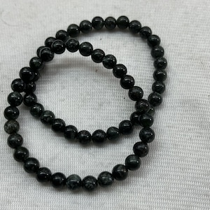 Green Seraphinite 4mm - 6mm Round Genuine Gemstone Beads Grade B Finished Jewelry Bracelet Supply - 1piece