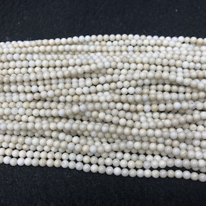 Perline sciolte rotonde di diaspro fossile bianco naturale da 2 mm / 3 mm, 15 pollici, per gioielli, braccialetti, collane, materiale di supporto all'ingrosso