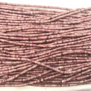 Red Wood Jasper 2x3mm Heishi Genuine Grain Gemstone Branelli allentati 15 pollici Fornitura di gioielli Braccialetto Collana Materiale Supporto all'ingrosso
