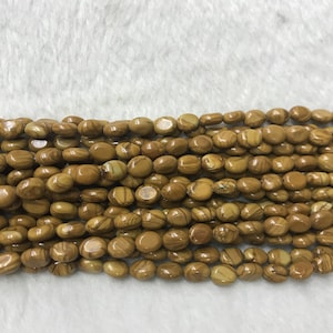 Brown Wood Jasper 6x8mm Oval Genuine Grain Gemstone Branelli allentati 15 pollici Fornitura di gioielli Braccialetto Collana Materiale Supporto all'ingrosso