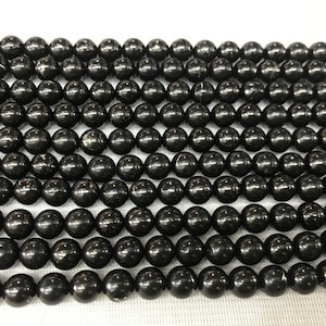 Natural Black Jet 4mm - 12mm Round Genuine Gemstone Loose Beads 15 inch Jewelry Supply Bracelet Necklace Material Support Wholesale