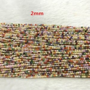 Facettierte mehrfarbiger Zirkonia 2mm - 4mm rund geschnittene lose Perlen 15 Zoll Schmuck Versorgung Armband Halskette Material Unterstützung Großverkauf