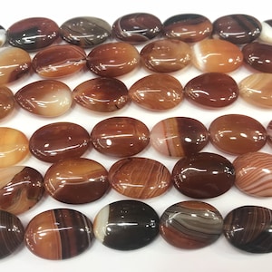 Banded Dream Agate 15x20mm / 18x25mm / 22x30mm / 30x40mm Oval Brown Dyed Loose Beads 15 inch Jewelry Bracelet Necklace Material Supply