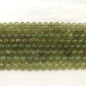 Natural Green Garnet 6-6.5mm Round Genuine Gemstone Grade A Loose Beads 15 inch Jewelry Supply Bracelet Necklace Material Support Wholesale