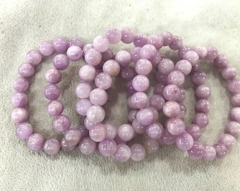 Genuine Kunzite 9.5-10mm Round Natural Gemstone Beads Finished Jewelry Bracelet Supply - 1piece