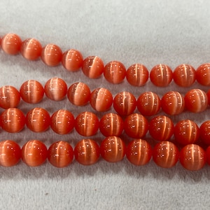 Special Offer Orange Cat Eyes 10mm Round Genuine Loose Grade A Gemstone Beads 15 inch