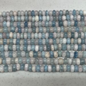 Natural Morganite 8-8.5mm Nugget Rondelle Genuine Multicolour Gemstone Loose Beads 15 inch Jewelry Supply Bracelet Necklace Material Support