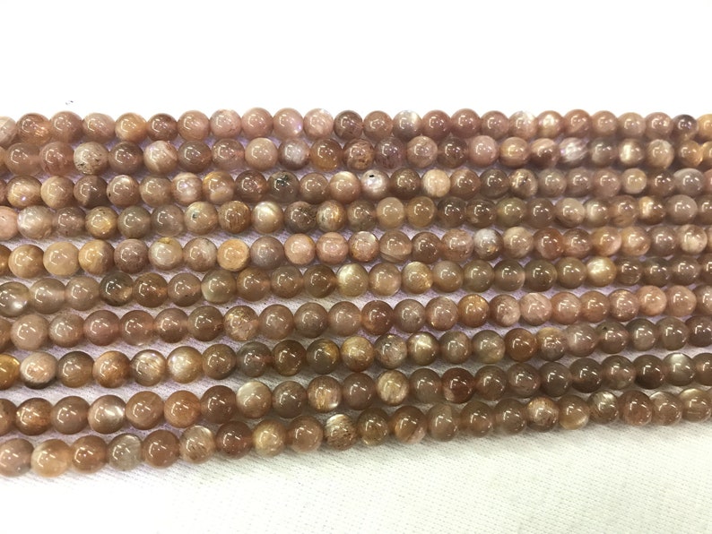10mm Round Natural Gemstone Loose Beads 15 inch Jewelry Supply Bracelet Necklace Material Support Wholesale Genuine Golden Sunstone 4mm