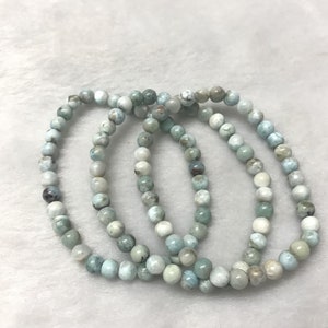 Offre Spéciale Véritable 5.5-6mm Pépites Non Rondes Bleu Larimar Grade AB Perles Fini Bracelet 6.85-7.1 pouces - 1 pièce