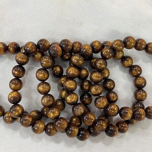 Bracelet fini véritable perles rondes de corail doré de qualité B de 9,8 à 10 mm - 1 pièce