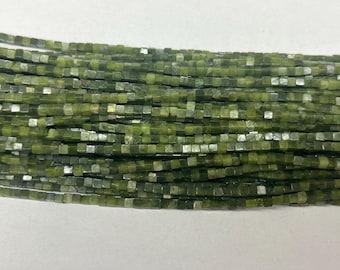 Perline di pietra preziosa sfuse autentiche in giada canadese verde nera da 2-2,5 mm - 4 mm, da 15 pollici, per gioielli, braccialetti, collane, materiale di supporto