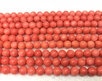 Orange Coral 3mm - 10mm Round Gemstone Color Dyed Loose Beads 15 inch Jewelry Supply Bracelet Necklace Material Wholesale