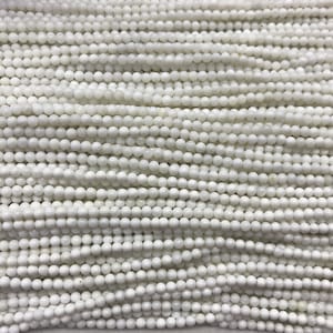 Genuine Tridacna Shell 2.8-3mm Round Giant Clam White Loose Beads 15 inch Jewelry Making Supply Bracelet Necklace Material Support
