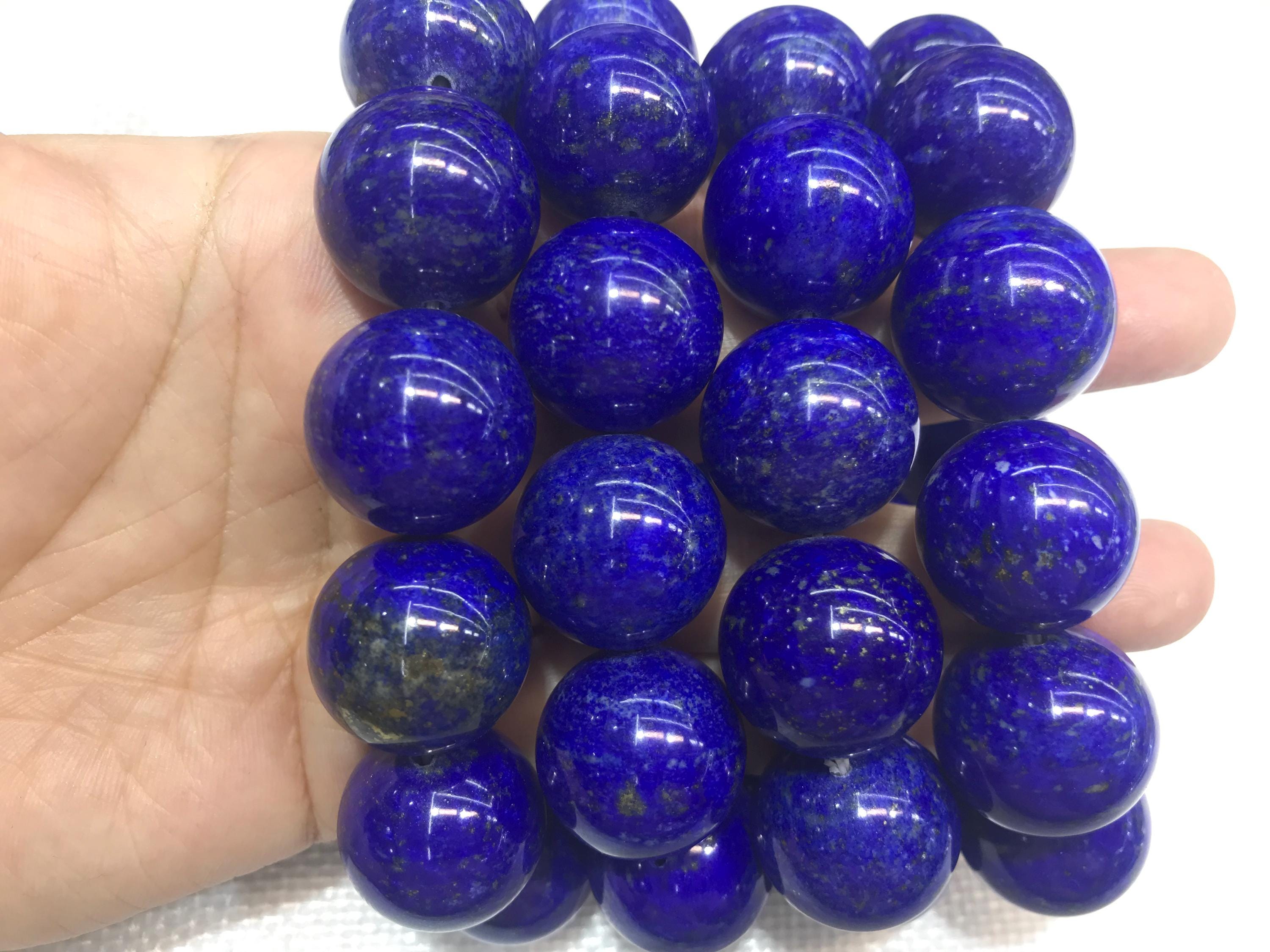 Natural Blue Lapis Lazuli 18mm - 20mm Round Gemstone Grade AA Beads ...