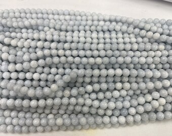 Natural Light Blue Calcite 6mm -10mm Round Genuine Gemstone Beads 15 inch Jewelry Supply Bracelet Necklace Material Support Wholesale