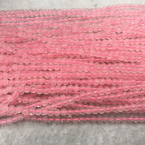 Natural Rose Quartz 2mm / 3mm Round Genuine Crystal Loose Beads 15 inch Jewelry Supply Bracelet Necklace Material Support
