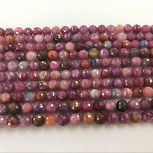 Genuine Red Ruby Faceted Bead 4mm - 10mm Round Cut Natural Grade A Loose Beads 15 inch Jewelry Supply Bracelet Necklace Material Support