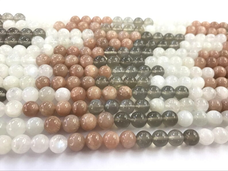 Genuine Multicolor Moonstone 6mm 12mm Round Natural GradeA Loose 3 Colors Beads 15 inch Jewelry Supply Bracelet Necklace Material Support