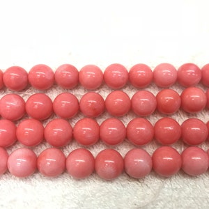 Pink Coral 3mm - 10mm Round Gemstone Color Dyed Loose Beads 15 inch Jewelry Supply Bracelet Necklace Material Support Wholesale
