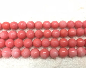 Pink Coral 3mm - 10mm Round Gemstone Color Dyed Loose Beads 15 inch Jewelry Supply Bracelet Necklace Material Support Wholesale