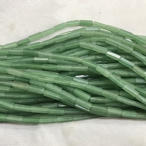 Natural Green Aventurine 4x13mm Cuboid Genuine Gemstone Tube Loose Beads 15 inch Jewelry Supply Bracelet Necklace Material Support Wholesale