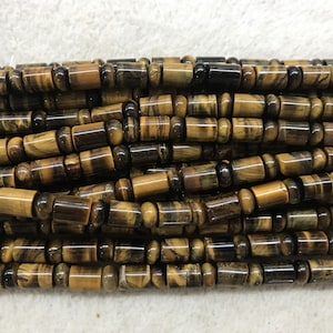 Genuine Yellow Tiger Eyes 6x9mm/8x10mm Column Natural Gemstone Tube Beads 15inch Jewelry Supply Bracelet Necklace Material Support Wholesale
