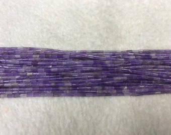 Natural Amethyst  2x4mm Column Genuine Purple Quartz Tube Beads 15inch Jewelry Supply Bracelet Necklace Material Support Wholesale