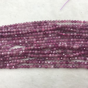 Genuine Red Ruby Faceted 2.5-2.8mm Round Cut Natural Gemstone GradeA Loose Beads 15 inch Jewelry Supply Bracelet Necklace Material Wholesale