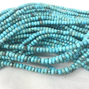 Faceted Imperial Jasper 4mm Rondelle Cut Sea Sediment Jasper Turquoise Blue Dyed Beads 15 inch Jewelry Bracelet Necklace Material Supply