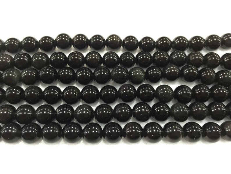 thumbnail image 2 of AAA Natural Rainbow Obsidian Gemstone Round Loose Beads – 15" Strand, 4mm-18mm 2 of 14