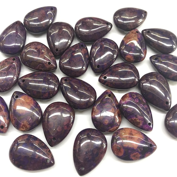 Natural Chinese Sugilite 18x25mm / 20x30mm Waterdrop Genuine Purple Gemstone Teardrop Pendant Bead ---1 Piece