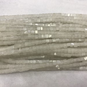 Natural White Jade 4x4mm Cube Genuine Gemstone Loose Beads 15 inch Jewelry Supply Bracelet Necklace Material Support Wholesale