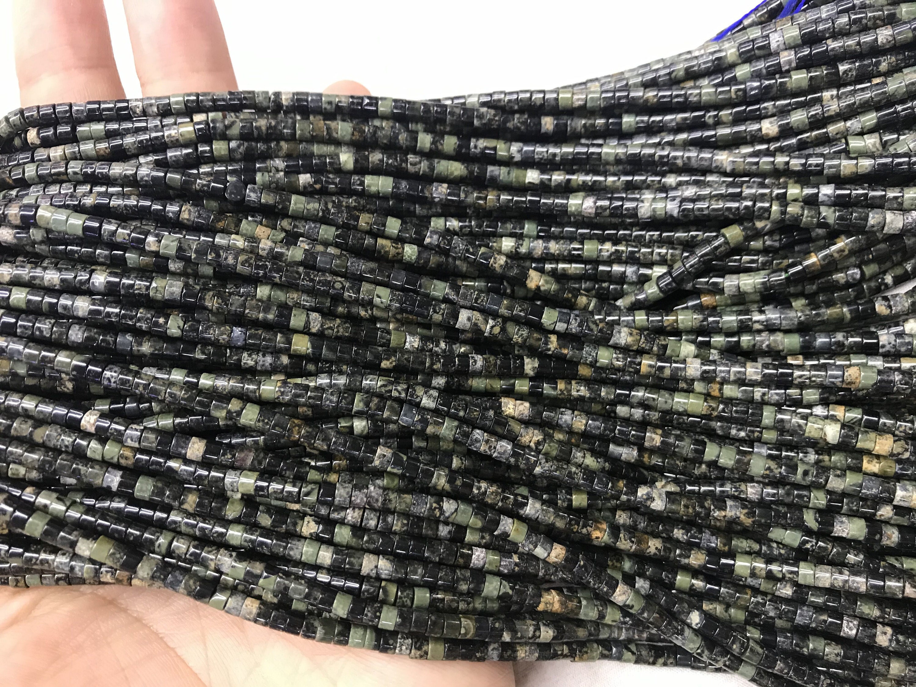 Natural Kambaba Jasper 2x3mm Heishi Genuine Gemstone Loose