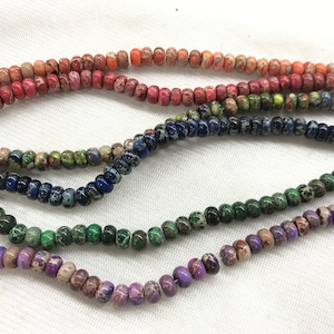 Special Offer Imperial Jasper 4x6mm Rondelle Sea Sediment Jasper Multicolour Dyed Loose Beads 15 inch