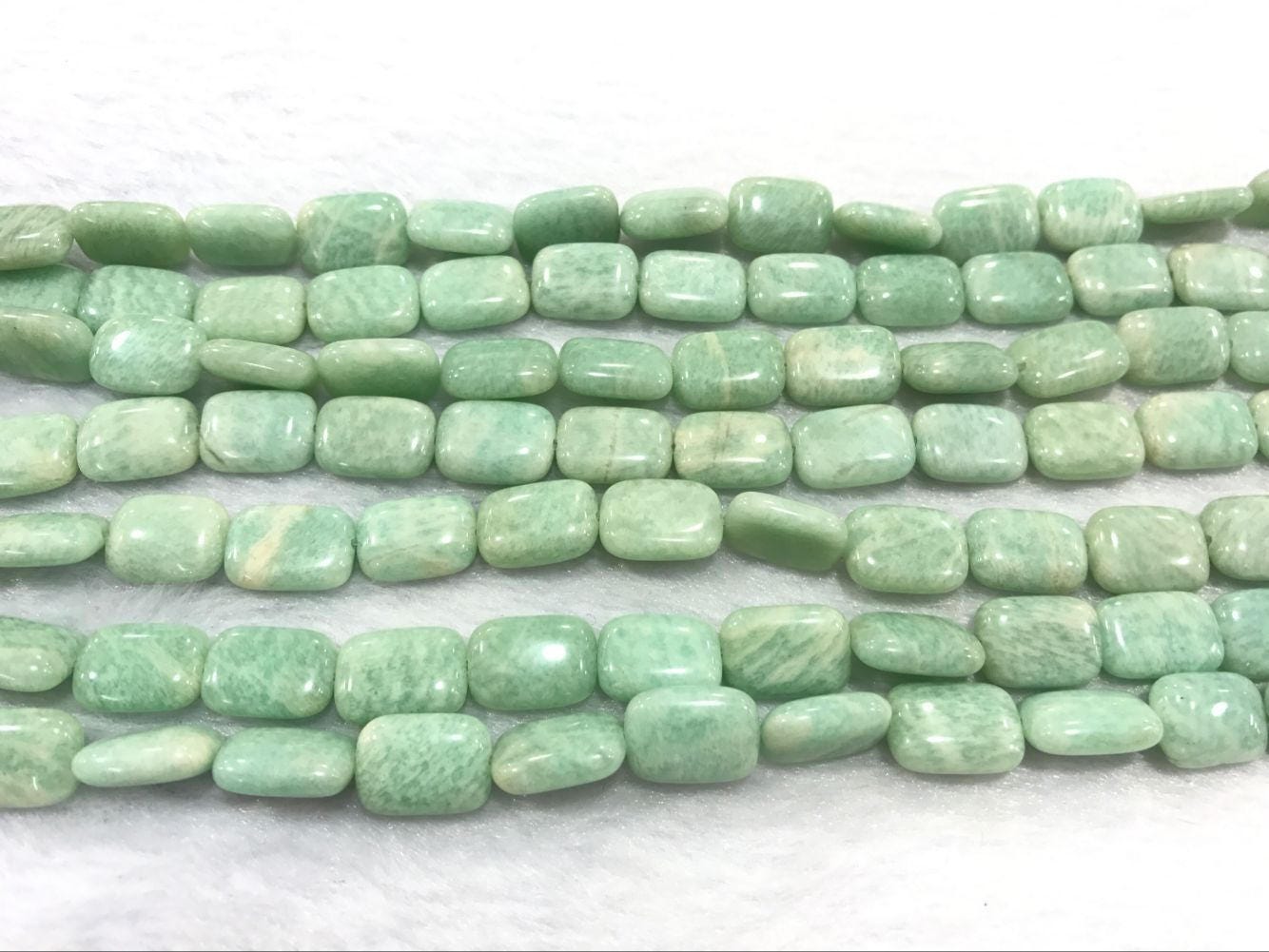 Genuine Amazonite Green 10x14mm Rectangle Natural Loose Beads 15 Inch
