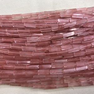 Watermelon Red Quartz 4x13mm Cuboid Cherry Crystal Loose Tube Beads 15 inch Jewelry Supply Bracelet Necklace Material Support Wholesale