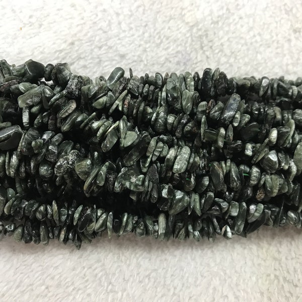 Natural Seraphinite 5-12mm Chips Genuine Gemstone Green Nugget Loose Beads 15inch Jewelry Supply Bracelet Necklace Material Wholesale