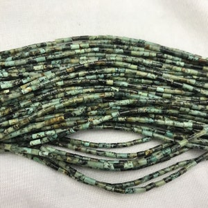 Genuine Africa Turquoise 2x4mm Column Natural Gemstone Grade A Loose Tube Beads 15 inch Jewelry Supply Bracelet Necklace Material Wholesale