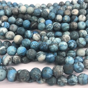 Natürliche Matte Karte Jaspis 4mm - 12mm Runde Echte Blau Gefärbte Lose Perlen 15 Zoll Schmuck Versorgung Armband Halskette Material Unterstützung Großhandel