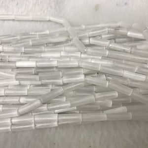 Natural Selenite White 4x13mm Column Genuine GemstoneTube Beads 15 inch Jewelry Supply Bracelet Necklace Material Support Wholesale