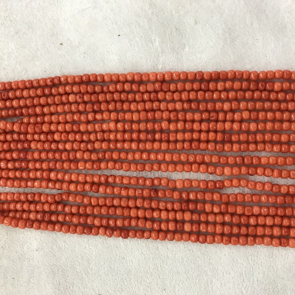 Zand rood koraal 3,5-4,5 mm appel-vat kleur geverfd edelsteen losse kralen 15 inch sieraden aanbod armband ketting materiaal ondersteuning groothandel