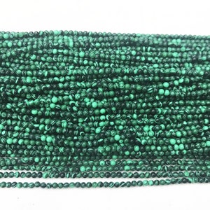 Malachite 2mm - 3mm Round Green Synthetize Loose Beads 15 inch Jewelry Supply Bracelet Necklace Material Support Wholesale