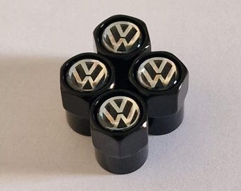 4 x Matt Black VOLKSWAGEN VW Anti Dust Caps