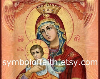 Blessed Virgin Mary and Jesus Christ, Digital download, Orthodox Icon, Mother of God, Religious paintings, Custom icon, Christian art