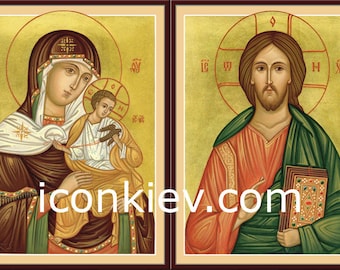 Virgin Mary and Jesus Christ Orthodox icons, Byzantine icon, Icons for wedding, Religious art, Custom icon, Digital download