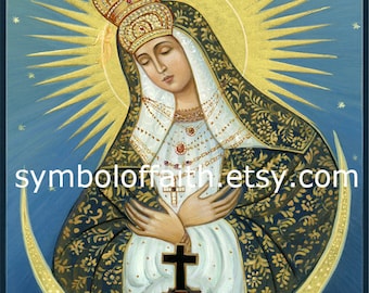 Our Lady of the Gate of Dawn, Ostrobramska, Blessed Virgin Mary, Orthodox icon, Art for digital download, Printable Art, Framed Art