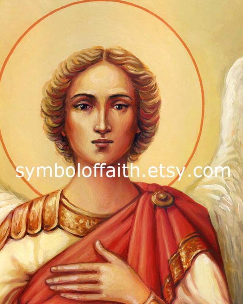 Ícone do Arcanjo Miguel, Anjo, Pintura Cristã, Pintura Religiosa, Arte Religiosa, Ícone digitalizado, Download digital imagem 3