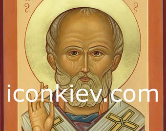 Saint Nicholas, Orthodox icon, Art for digital download, Printable, Poster, Art Print, Framed Art, Wall Art, Original Art, Custom icon